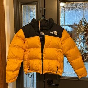 The North Face Black and Yellow Puffer Jacket